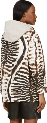 Moncler Gamme Rouge Beige & Black Tiger Print Hooded Jacket