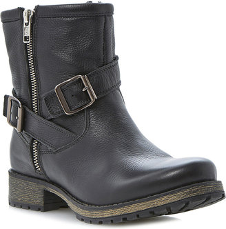 Dune Promiss leather buckle ankle boots