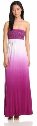 Design History Women's Stud Detail Dip Dye Tube Maxi Dress