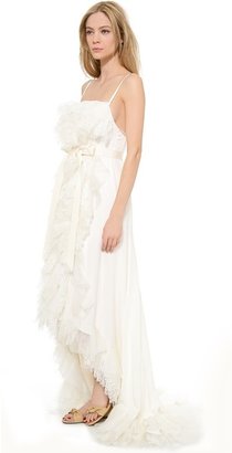 Nina Ricci Tiered Ruffle Gown