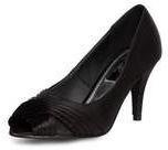 PeepToe Womens Black satin peep-toe court shoes- Black