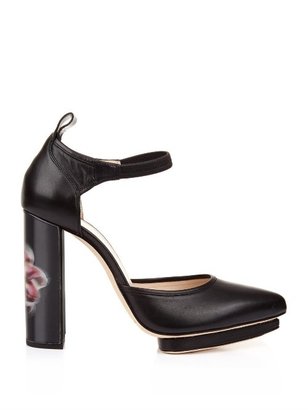 Christopher Kane Lenticular Lily leather pumps
