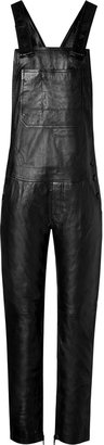 Zadig & Voltaire Leather Sydney Overalls in Black