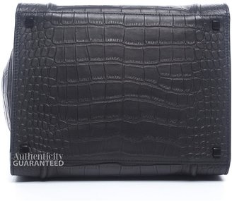 Celine Pre-Owned Black Croc Embossed Leather Small Phantom Tote