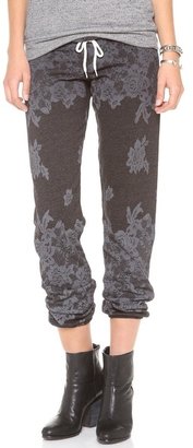Monrow Lace Print Vintage Sweatpants