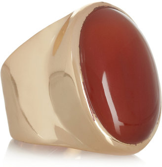 Isharya Gold-plated carnelian ring