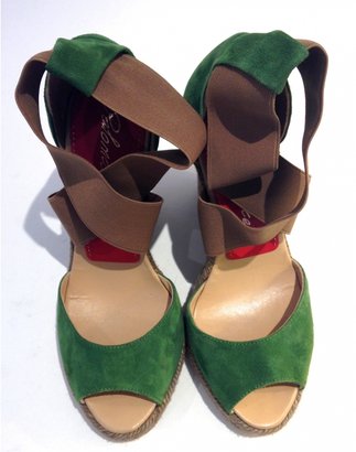 Paloma Barceló Green Suede Sandals