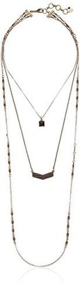 Lucky Brand Etched Gold Triple Layer Necklace, 16.0''