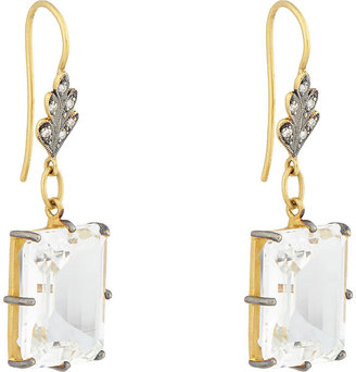 Cathy Waterman Women's White Topaz, Diamond & Gold Double-Drop Earrings