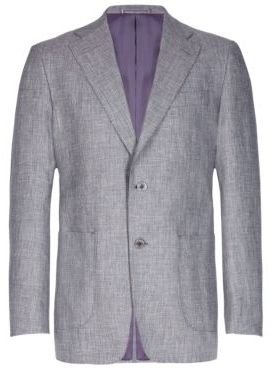 Collezione Wool Blend 2 Button Jacket with Linen