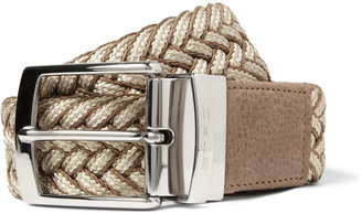 Etro 4cm Reversible Leather-Trimmed Woven Belt