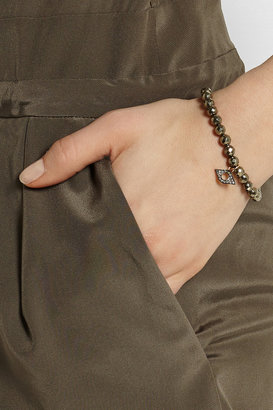 Chan Luu Pyrite, silver and diamond bracelet