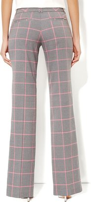New York and Company 7th Avenue Pant - Bootcut - Signature - Pink Windowpane Print