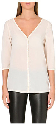 French Connection Classic Polly Plains button-up top