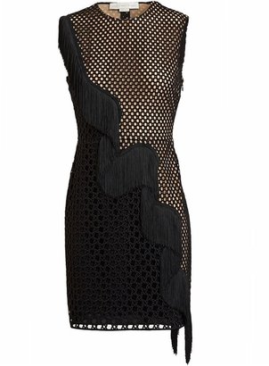 Stella McCartney mesh detail fringe dress