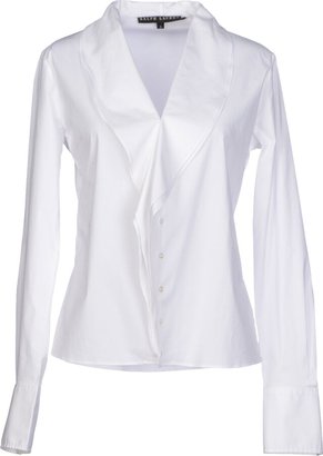 Ralph Lauren Black Label 8 Women White Shirt Cotton, Elastane