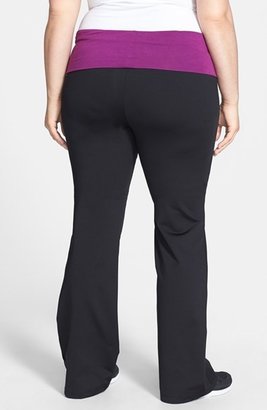 Pink Lotus Compression Yoga Pants (Plus Size)