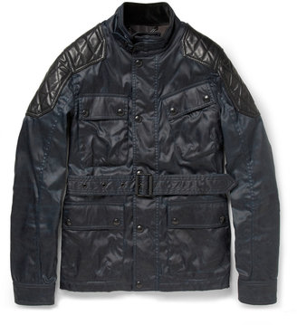 Belstaff Darlington Coated-Twill and Leather Jacket - ShopStyle