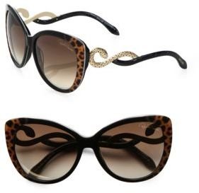 Roberto Cavalli Kurumba Glam Oversized Cat's-Eye Sunglasses/Black