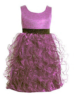 Bonnie Jean Girls' 4-6X Purple Wire Hem Dress