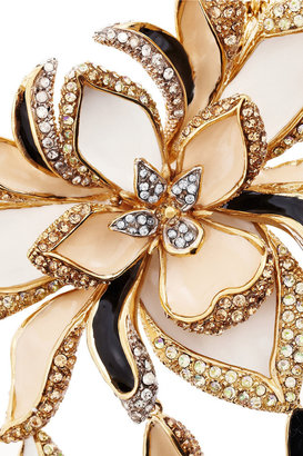 Roberto Cavalli Lotus Flower gold-plated, enamel and Swarovski crystal necklace