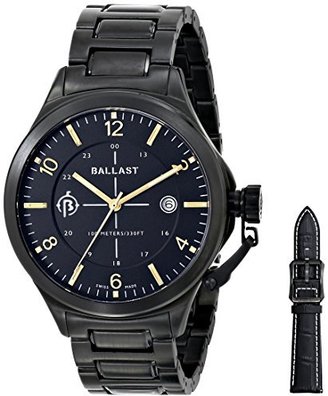 Trafalgar Ballast Men's BL-3125-06 Dress Analog Display Swiss Quartz Black Stainless Steel Watch