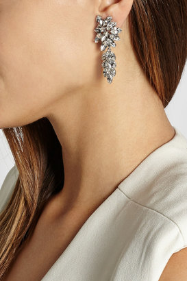 Ben-Amun Silver-plated Swarovski crystal clip earrings