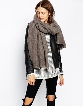 ASOS Oversized Knit Scarf - Gray