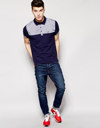 A Question Of Voi Jeans Polo Shirt With Chambray Panel