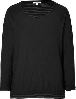 James Perse Cotton Double Layer T-Shirt in Black