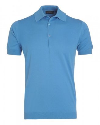 John Smedley Lunar Blue Slim Fit 'Adrian' Polo Shirt