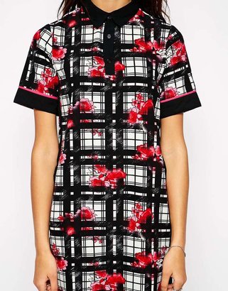Influence Floral And Grid Print Dress