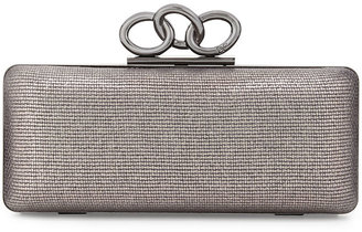 Diane von Furstenberg Sutra Mini Metallic Clutch Bag, Pewter
