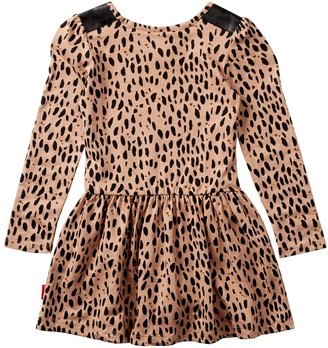 Hello Kitty Leopard Print Long Sleeve Dress (Little Girls)