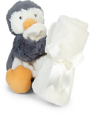 Jellycat Bashful Penguin Plush Toy & Soother Blanket