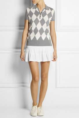 L'Etoile Sport Pleated piqué and stretch-jersey skirt shorts