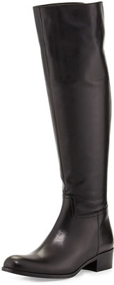 Sesto Meucci Sara Fold-Over Leather Knee Boot, Black