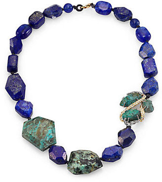 Alexis Bittar Elements Maldivian Lapis, Chrysocolla & Crystal Strand Necklace