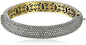 Red Carpet Shery Shabani Small Diamond Gold and Silver Bangle Bracelet