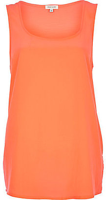 River Island Womens Bright pink woven front scoop neck tank