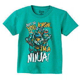 Nickelodeon Boys' 4-7 Green Short Sleeve So You Know Ninja Turtle Tee