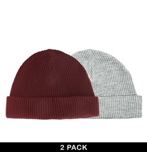 ASOS Tiny Beanie Hat 2 Pack SAVE 17%