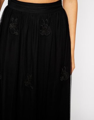 ASOS COLLECTION Embroidered Maxi Skirt In Lace