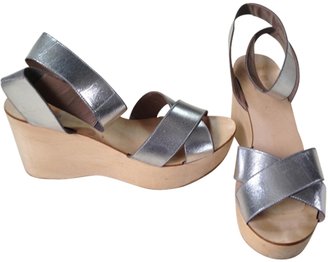 Sigerson Morrison Silver Leather Mules & Clogs