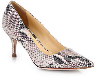 Cole Haan Bradshaw Snake-Embossed Leather Pumps
