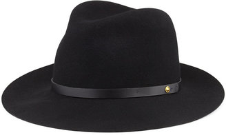 Rag and Bone 3856 Rag & Bone Floppy Brim Wool Fedora Hat, Black