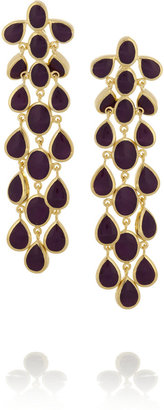Isharya Bordeaux gold-plated enamel earrings