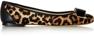 MICHAEL Michael Kors Kiera leopard-print calf hair ballet flats