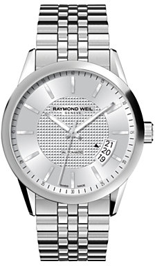 Raymond Weil 2770-ST-65021 Freelancer Men's Stainless Steel Silver Dial Bracelet Watch