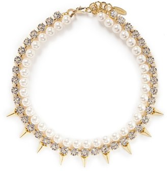 Crystal Pearl JOOMI LIM Spike double strand necklace